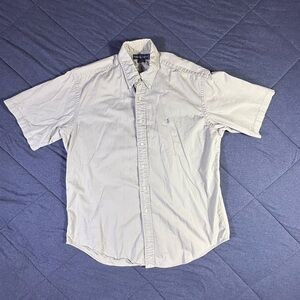 Polo Ralph Lauren Blaire Button Up Shirt Mens L Gray Short Sleeve Preppy Shirt